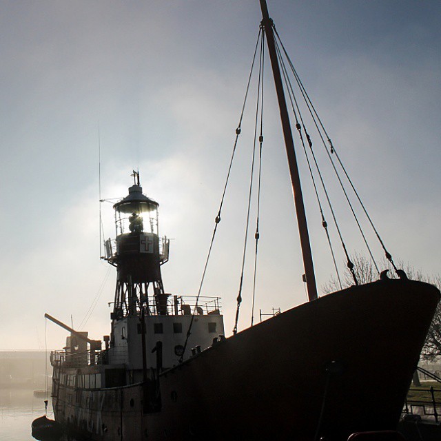 Back-lit lightship, Roath Dock #cardiffbay #boat
