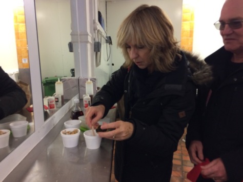 Sian preparing our tasters