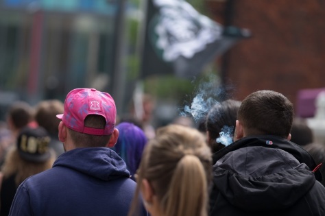 Cardiff City Centre, Cardiff, Wales, May 7, 2016: Cardiff CSC (Cannabis Social Club) organises the 6th Annual March through City Centre, in protest against the prohibition of Cannabis. Those participating are demanding the legalisation of cannabis for medical and recreational purposes. © Daniel Damaschin