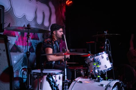Drummer of Himalayas, James Goulborn performing in Moon Club at Swn Festival on Saturday 22nd October 2016.