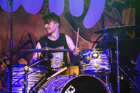 Drummer of Max Raptor, Pete Reisner performing in Tramshed, Cardiff on Saturday 22nd October.