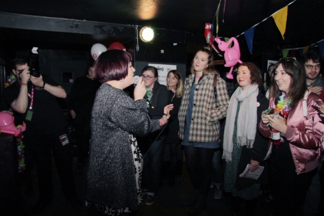 Lead singer of Chroma,  Katie Hall, performing in Undertone, Cardiff on Sunday 23rd October.