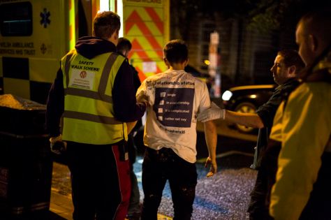 UNITED KINGDOM; WALES; 24 January, 2017. Images taken from various nights with the "Student Safety Walk", a volunteer based organisation created by student, Alastair Babington that sees to the safety of students while on a night out.