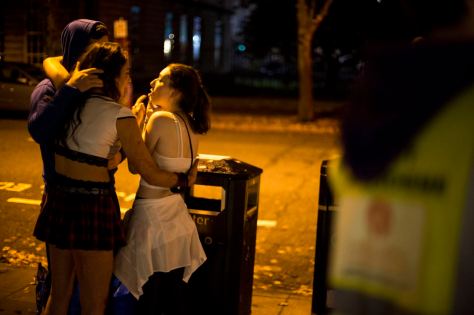 UNITED KINGDOM; WALES; 24 January, 2017. Images taken from various nights with the "Student Safety Walk", a volunteer based organisation created by student, Alastair Babington that sees to the safety of students while on a night out.