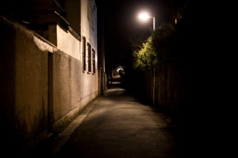 UNITED KINGDOM, WALES; January 4, 2017. The cover image of my recent project, "Get Home Safe". A shot of the alley way behind Park Street, known to a lot of students as "Rape Alley", the location of sexual assaults last year and the catalyst for this project, and the Student Safety Walk.