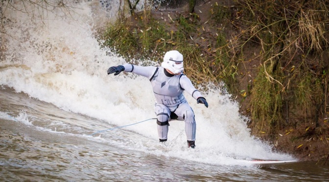 Merry Christmas! Celebrate with these pics of Star Wars Stormtroopers surfing the Severn Bore